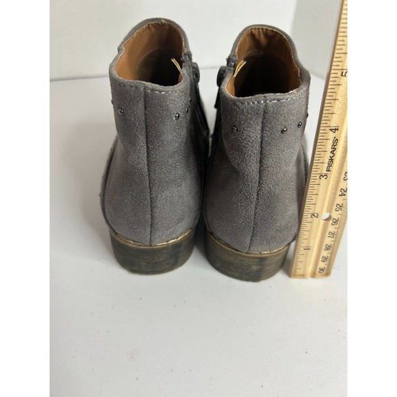 Mi.im Miim Grey Suede Booties Studded Ankle Boots Zip Up Shoes Womens Size 6.5 - Picture 7 of 10